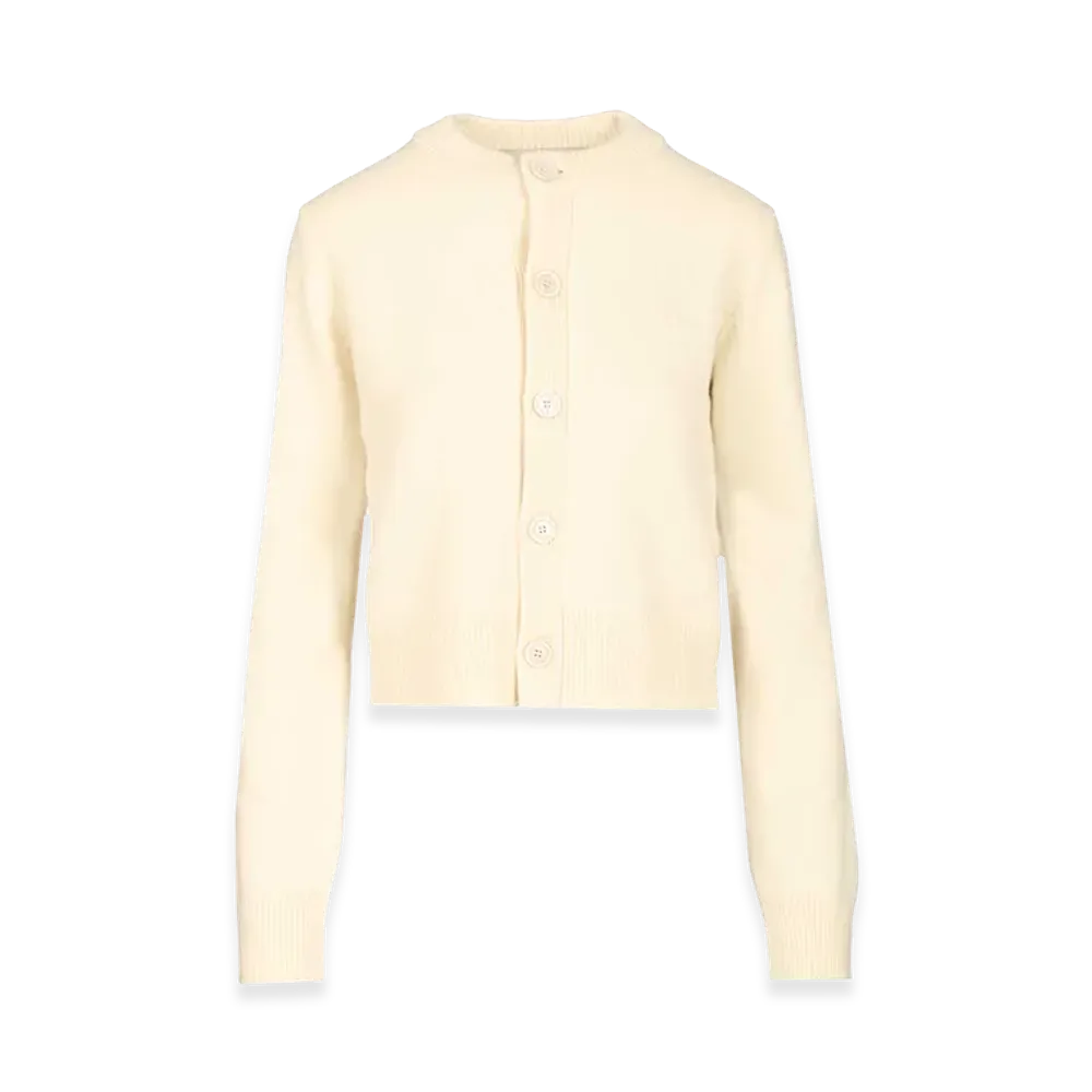 AMI PARIS Women's Crew Neck Cardigan "White"