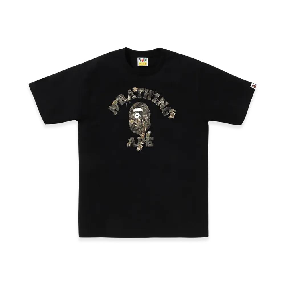A BATHING APE Tree Edge Camo College Tee "Black/Green"