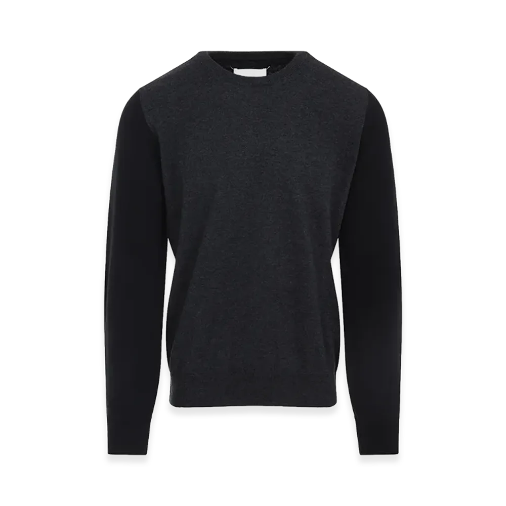 Maison Margiela Two-Tone Wool Pullover with Elbow Patches "Grey/Black"