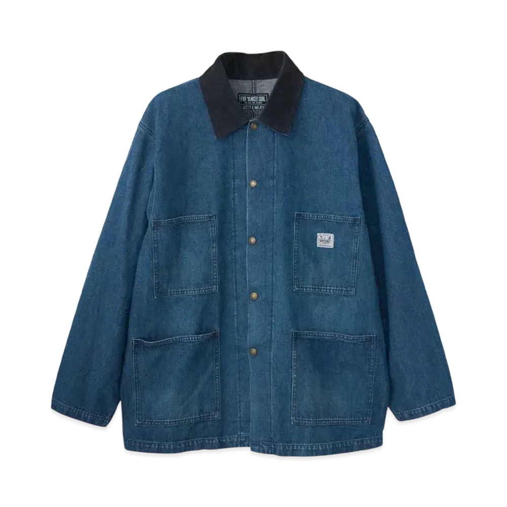 HYSTERIC GLAMOUR Woman On Skull Coverall Jacket "Light Indigo Blue"