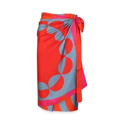 DRIES VAN NOTEN Women's Scarfy Skirt Pareo Geometric Print "Multi"