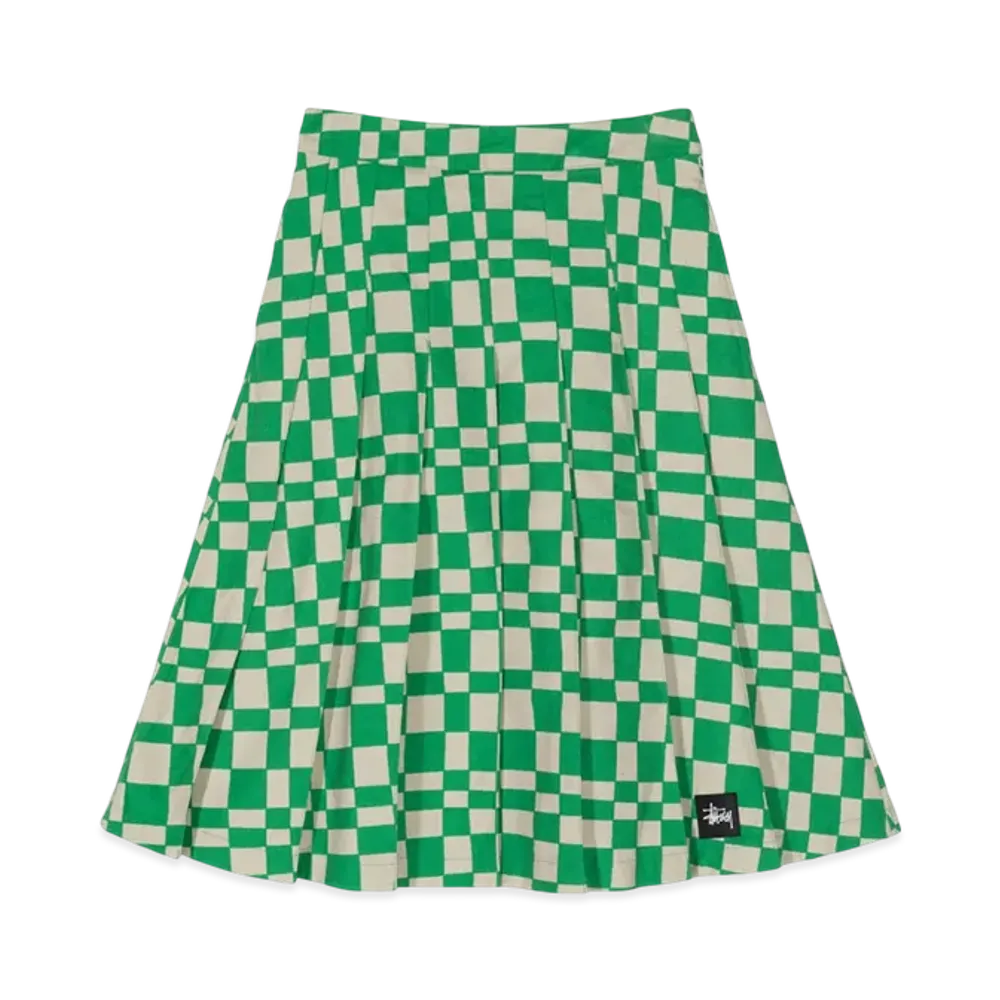Stussy Sabi Checker Pleated Skirt "Green"