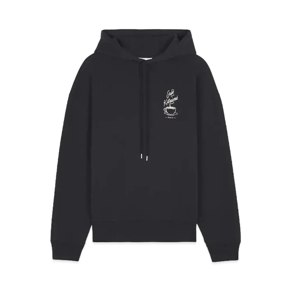 Maison Kitsune Cafe Fox Coffee Cup Hoodie "Black"