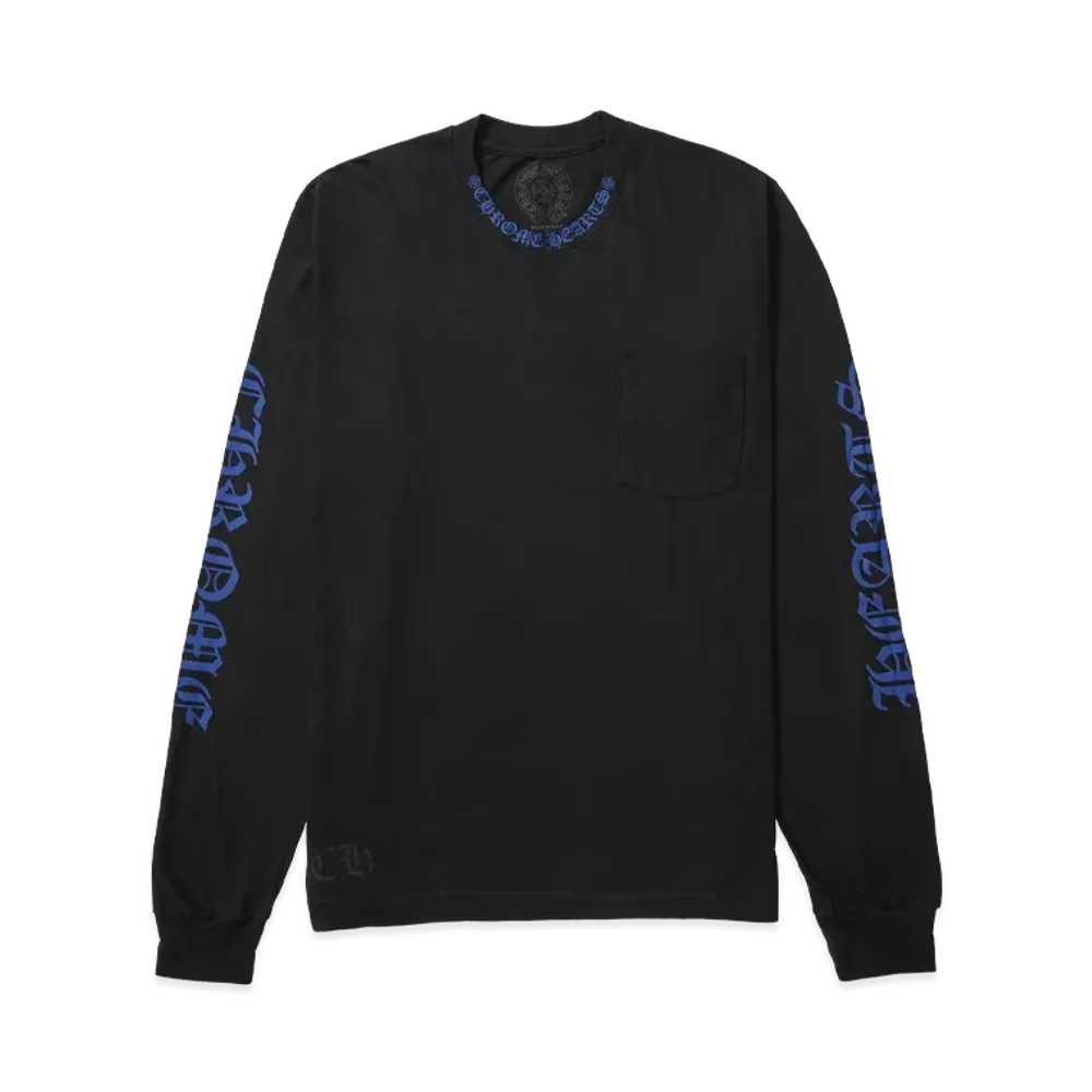 Chrome Hearts Neck Logo Pocket L/S Tee "Black/Blue"