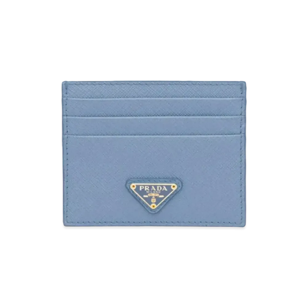 PRADA Saffiano Leather Card Holder "Astral Blue"