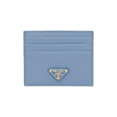 PRADA Saffiano Leather Card Holder "Astral Blue"