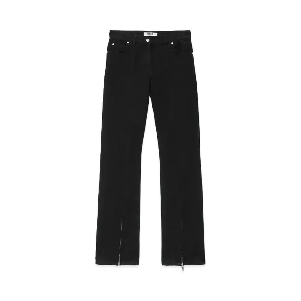 MSGM Denim Pants With Zipper "Black"
