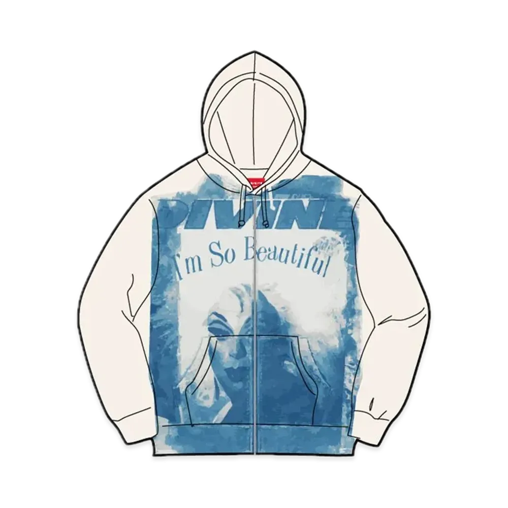 Supreme Divine Zip Up Hooded Sweatshirt "White"