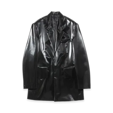 Acne Studios Shiny Single-Breasted Overcoat "Black"