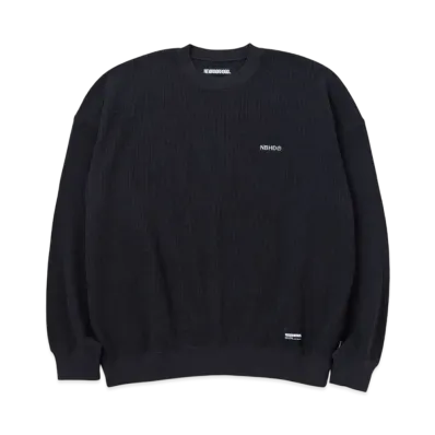 NEIGHBORHOOD Waffle Fabric Crewneck LS "Charcoal"
