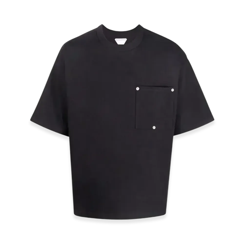 Bottega Veneta Heavy Jersey T-Shirt with Rivet Pocket "Black"