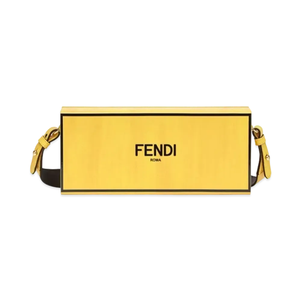 FENDI Horizontal Box Leather Bag "Yellow"