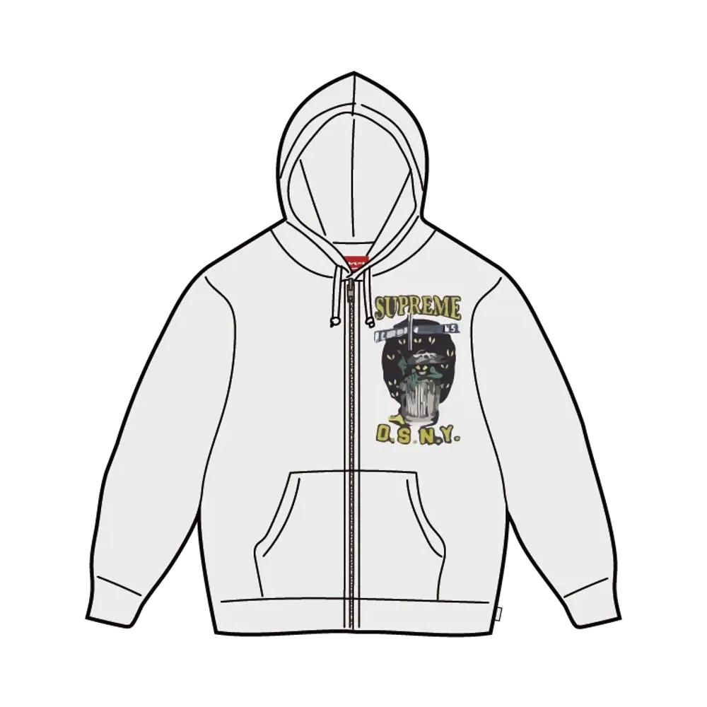 Supreme x DSNY Zip Up Hooded Sweatshirt "Ash Grey"
