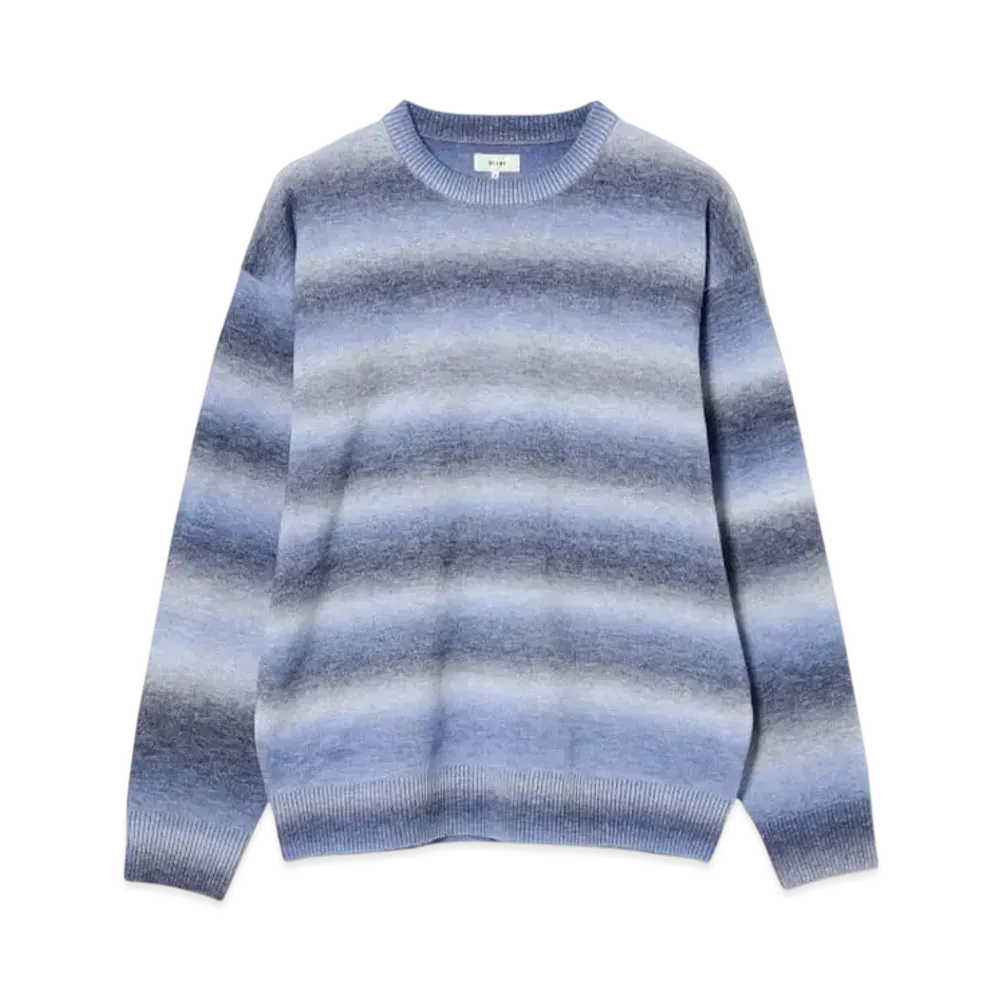 BEAMS Fade Border Crew Neck Knit "Purple"