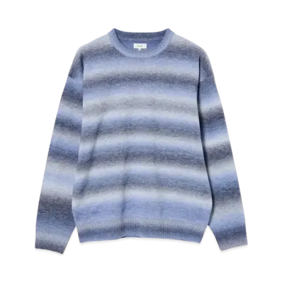 BEAMS Fade Border Crew Neck Knit "Purple"