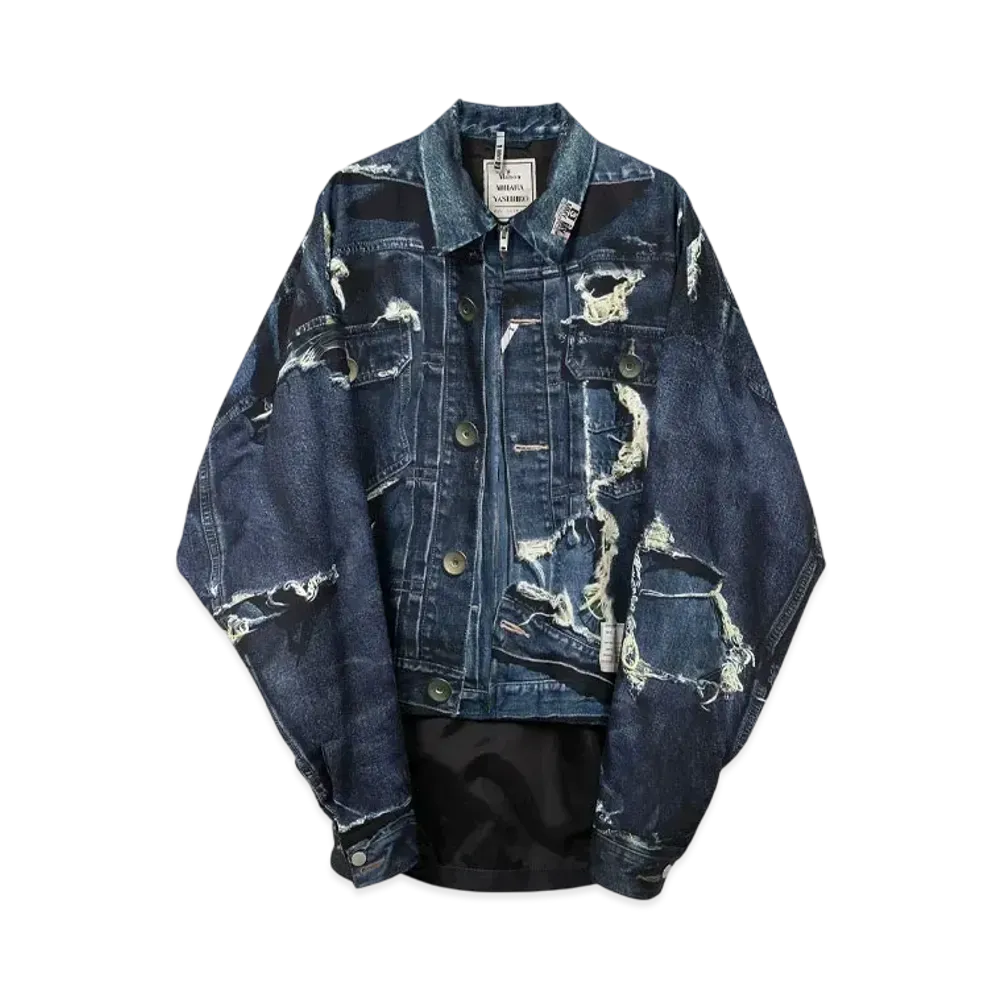 Maison MIHARA YASUHIRO x TALKING ABOUT THE ABSTRACTION Trompe-l'oeil Archive Printed Jacket "Indigo"