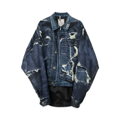 Maison MIHARA YASUHIRO x TALKING ABOUT THE ABSTRACTION Trompe-l'oeil Archive Printed Jacket "Indigo"