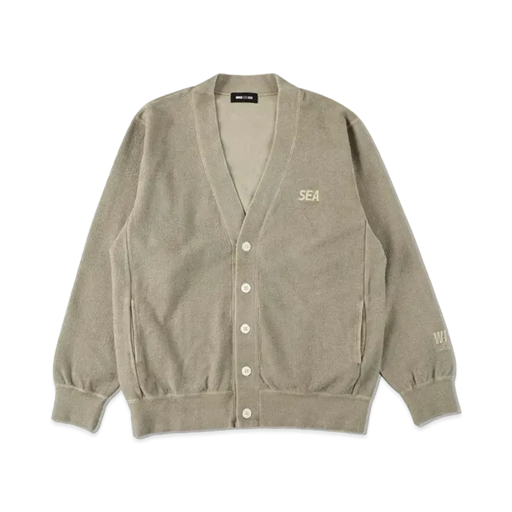 WIND AND SEA SEA (pigment-dye) Pile Cardigan "Charcoal"