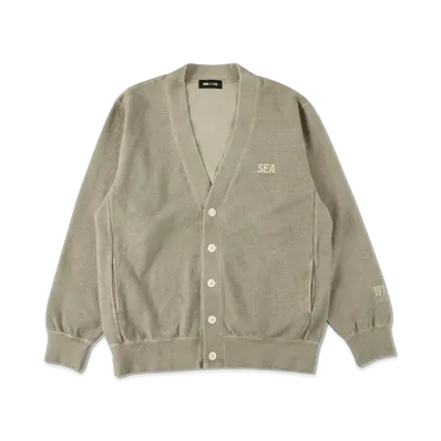 WIND AND SEA SEA (pigment-dye) Pile Cardigan "Charcoal"