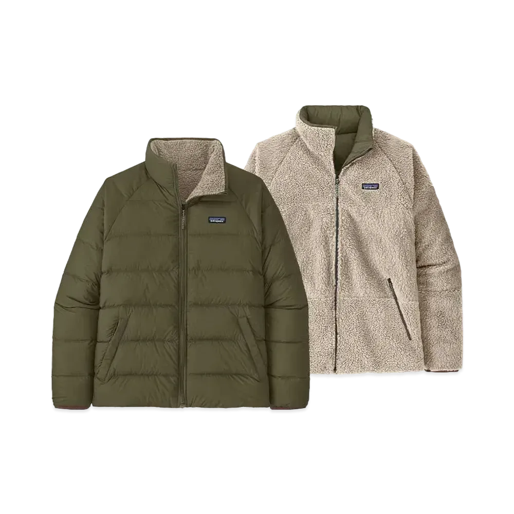 Patagonia Reversible Silent Down Jacket "Basian Green"