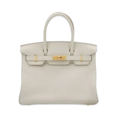 Hermes Birkin Taurillon Clemence "Beton/Gold"