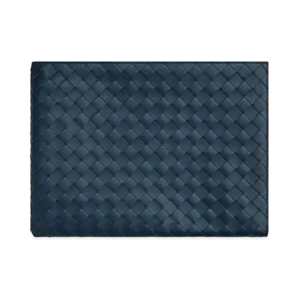 Bottega Veneta Half Zip Pouch "Deep Blue"