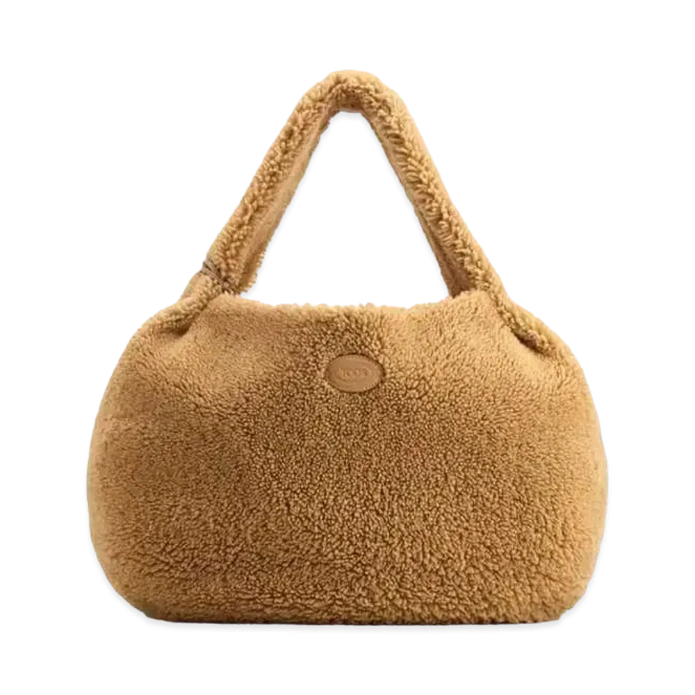 TOD'S Shirt Hobo Bag In Sheepskin Large "Beige"