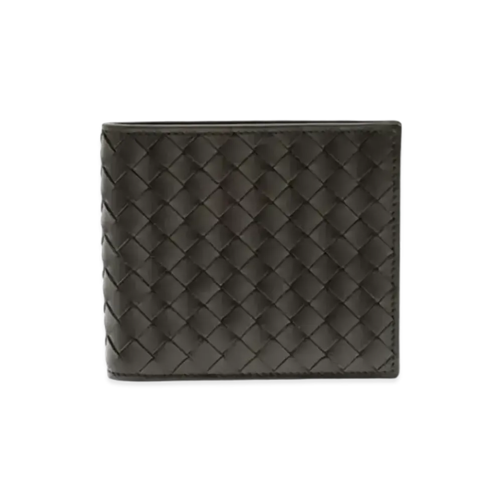 Bottega Veneta Intrecciato Calfskin Bi-fold Wallet "Ebano"