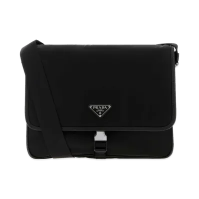 PRADA Canvas Shoulder Bag "Black"
