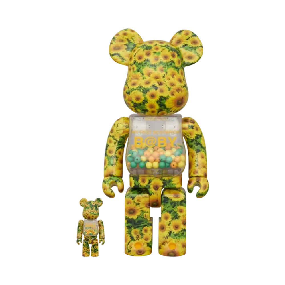 MEDICOM TOY "BEARBRICK" My First Bearbrick Baby Sunflower 100% & 400%