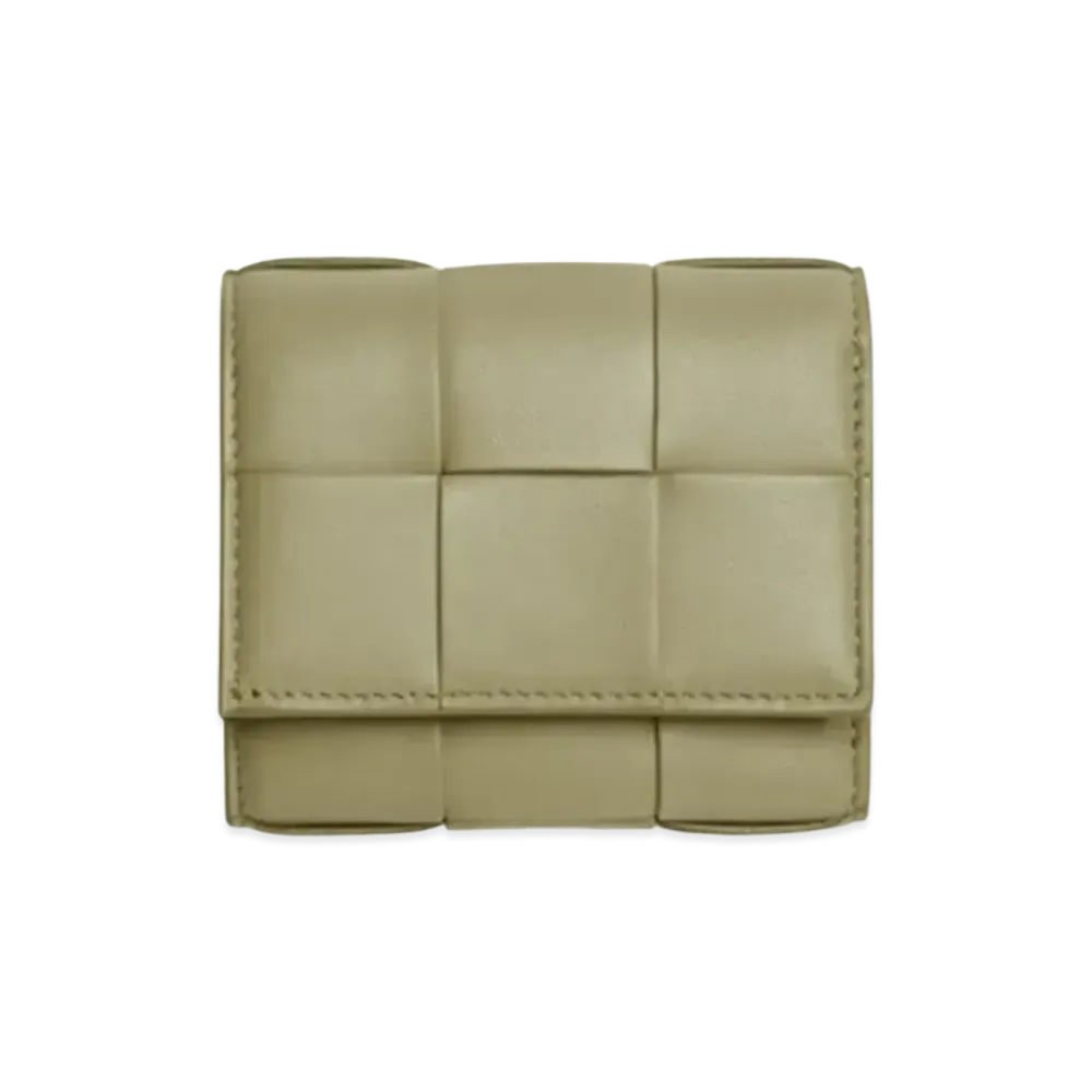 Bottega Veneta Tri-Fold Zip Wallet "Travertine"