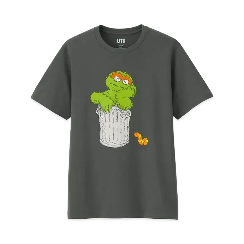 KAWS x Uniqlo x Sesame Street Oscar The Grouch Tee "Grey"