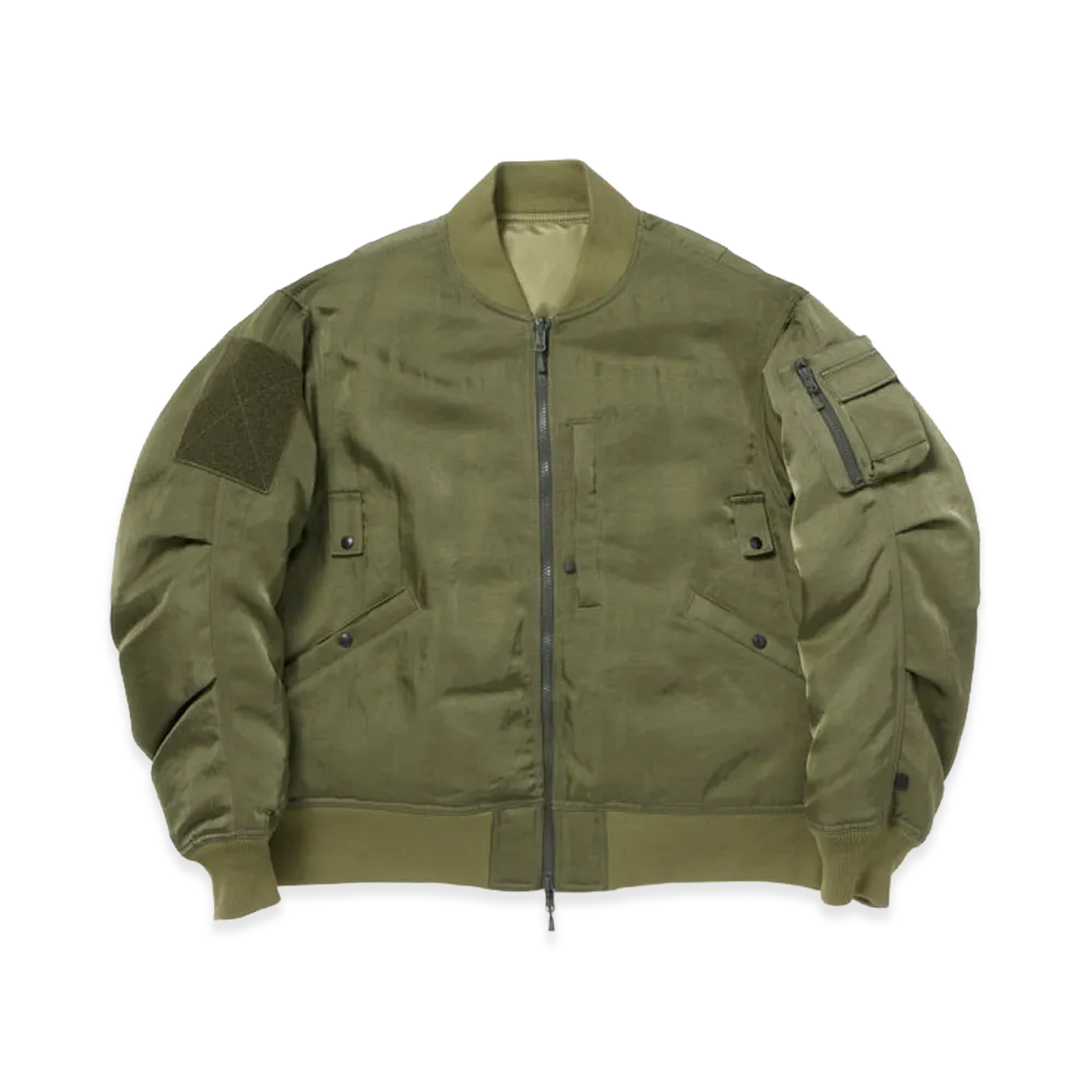 DAIWA PIER39 Tech Reversible MA-1 Down Jacket "Dark Olive/Light Olive"