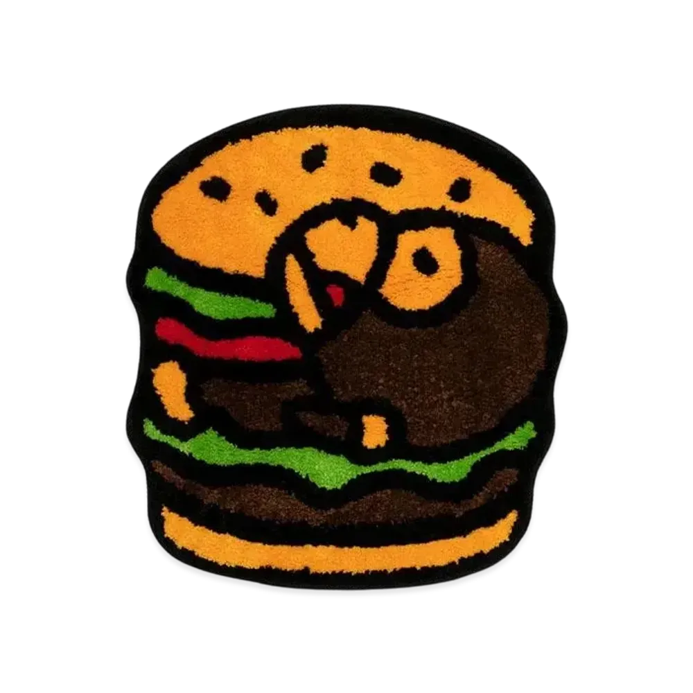 A BATHING APE Baby Milo Hamburger Rug "Brown"