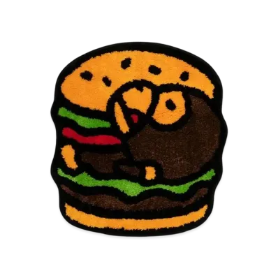 A BATHING APE Baby Milo Hamburger Rug "Brown"