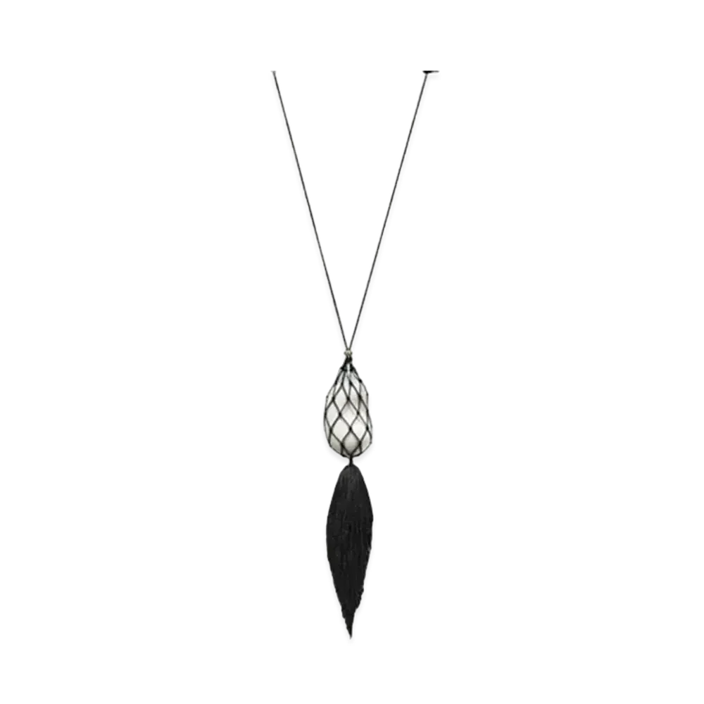 Tiffany & Co. Elsa Peretti Bean Design Necklace of Finish "Silver/White"