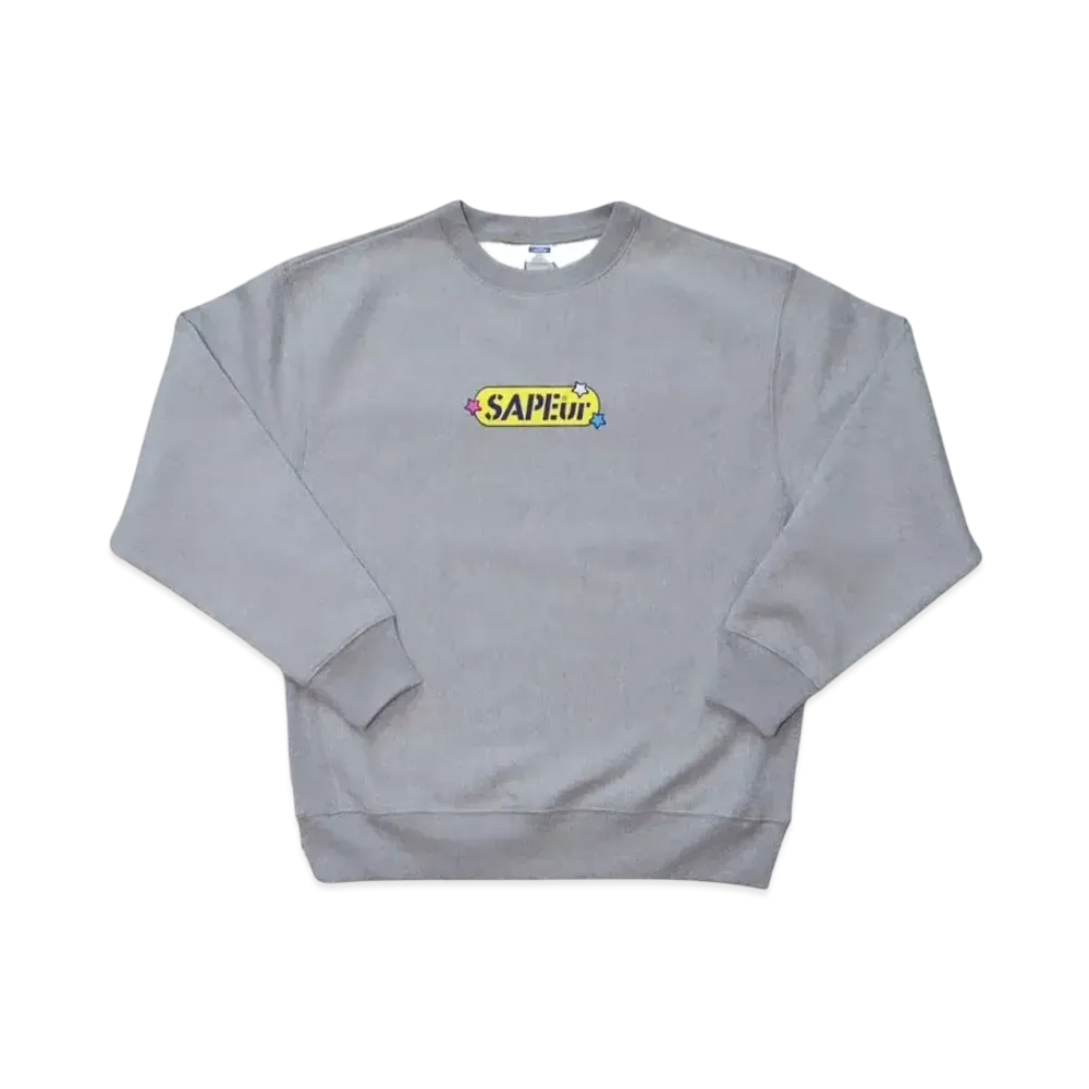 SAPEur Youth 70S Pop Head Crew Neck "Gray"