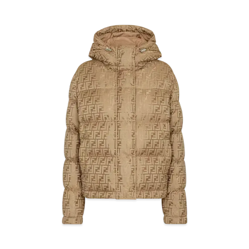 FENDI Women's FF Nylon Puffer Jacket "Brown"