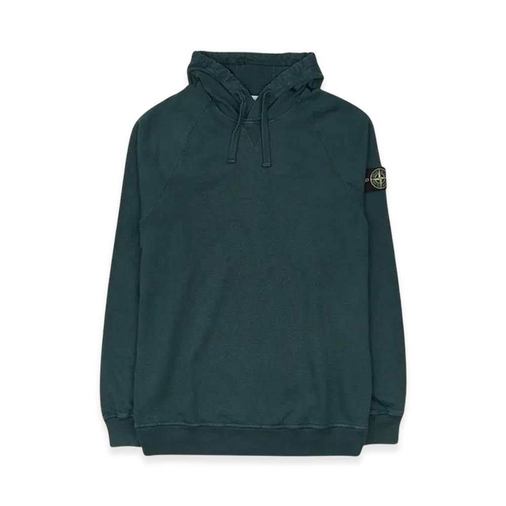 Stone Island 62160 Malfile Fleece Garment Dyed Hooded Sweatshirt - 23SS "Bottle Green"