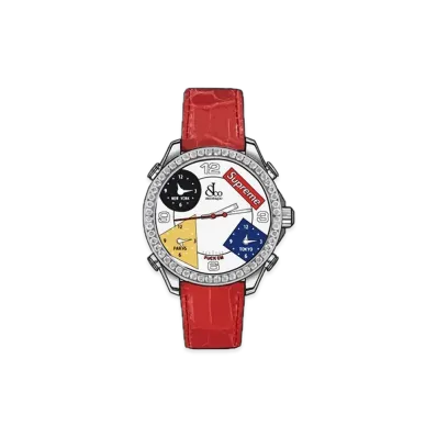 Supreme x Jacob & Co Time Zone 40mm Watches "Red"