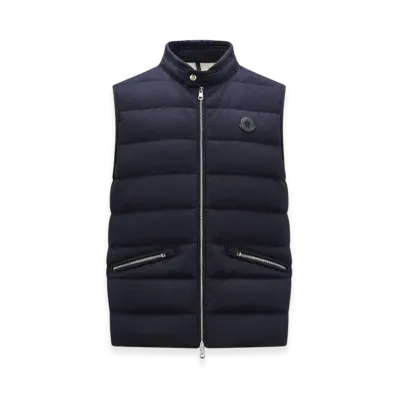 MONCLER Gallienne Cashmere Down Gilet "Blue"
