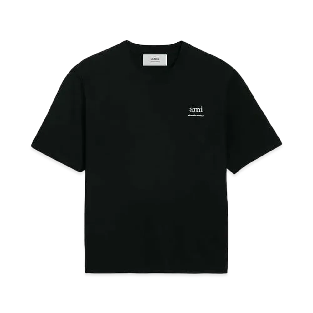 AMI PARIS Organic Cotton Heavy Jersey AMI ALEXANDRE MATTIUSSI T Shirt "Black"