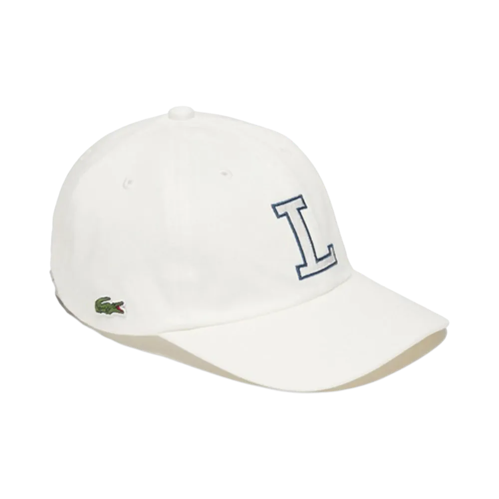 LACOSTE Cotton Twill L Logo Cap "White"