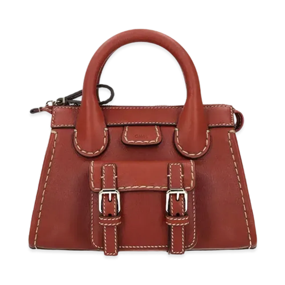 Chloe Edith Mini Bag In Buffalo Leather "Brown"
