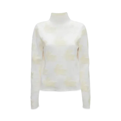 JW ANDERSON All Over Bunny Turtleneck Jumper "White/Ivory"