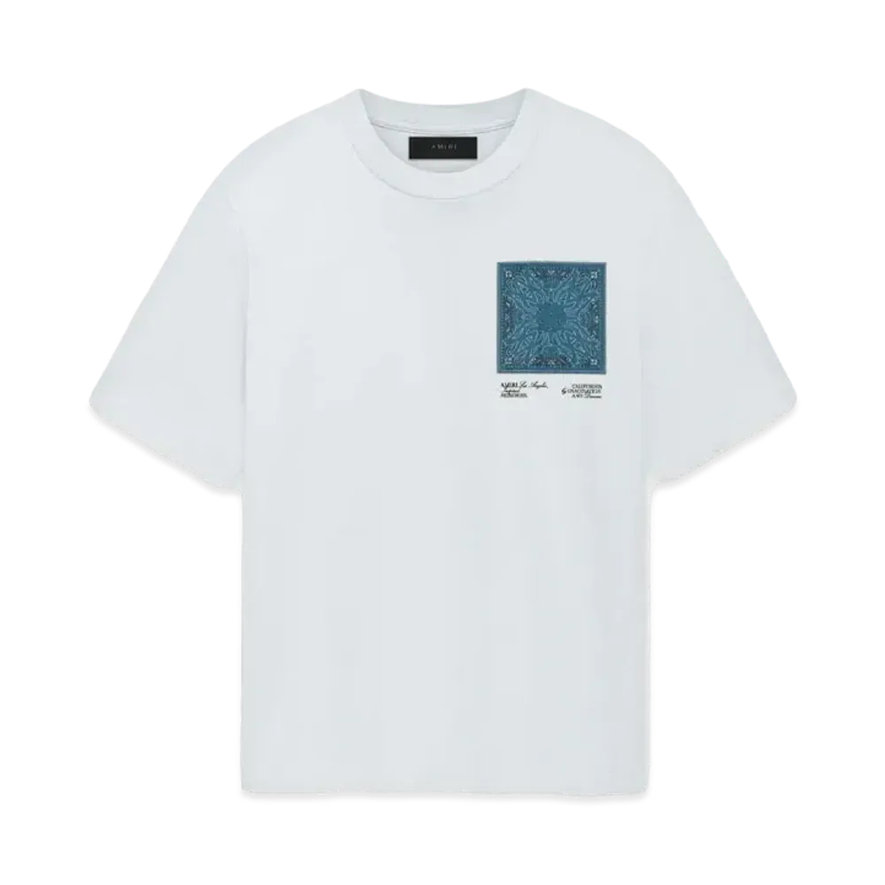 AMIRI Ma Bandana Silk Applique Tee "Ice"
