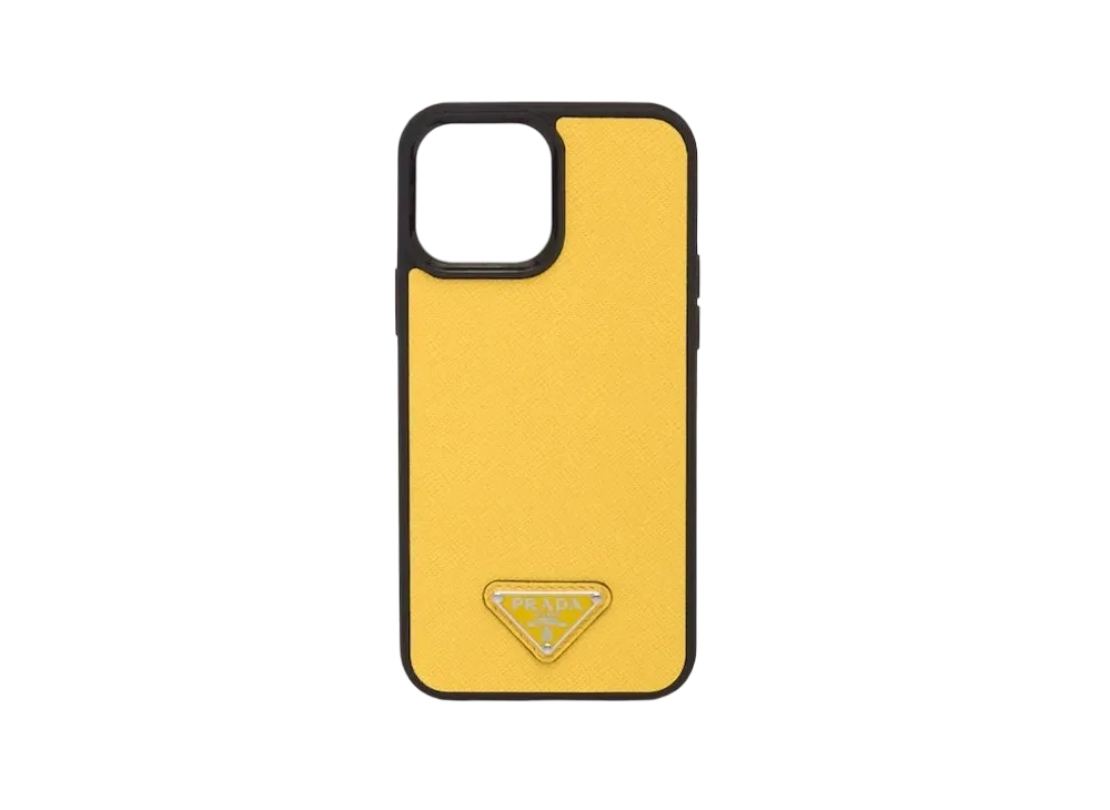 PRADA Saffiano Leather iPhone 13 Pro Max Cover "Yellow"