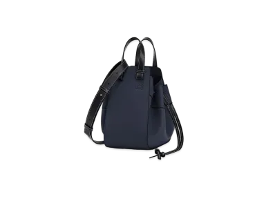 LOEWE Small Hammock Drawstring Bag In Soft Grained Calfskin "Midnight Blue / Black"
