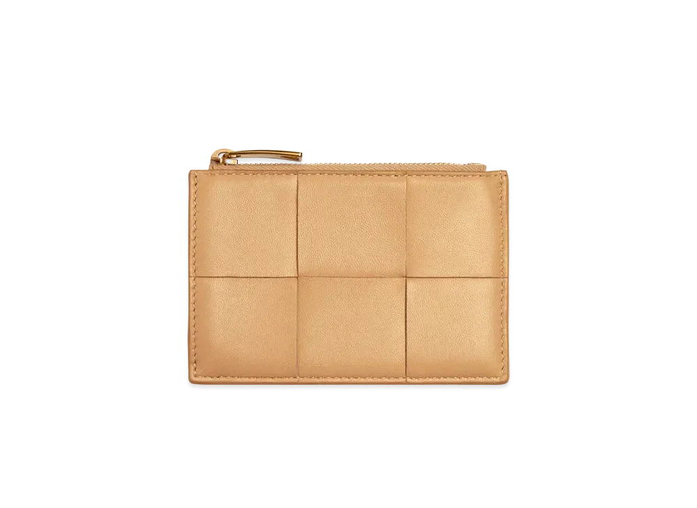 Bottega Veneta Zipped Card Case "Almond"