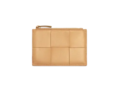 Bottega Veneta Zipped Card Case "Almond"